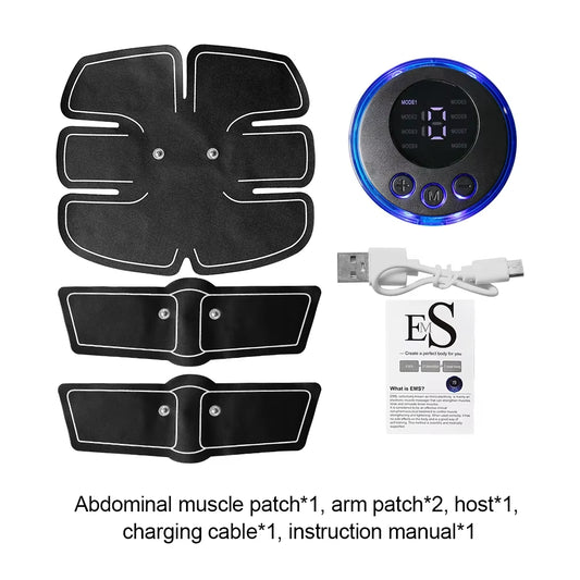 Smart EMS Muscle Stimulator Electric ABS Exercise Fitness Trainer Abdominal Training Weight Loss Stickers Body Slimming Massager